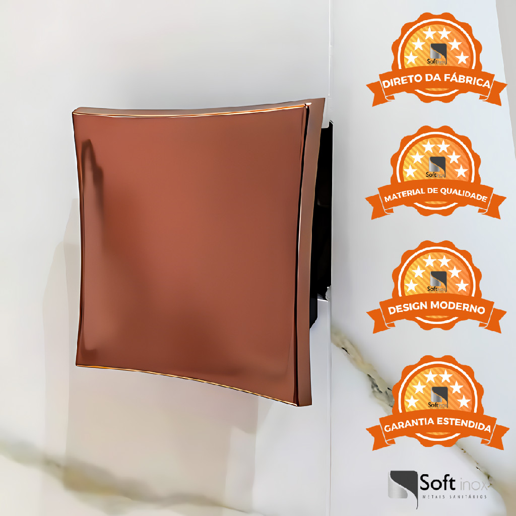 Acabamento Válvula De Descarga Hydra Deca Docol Abaulado Rose Gold Luxo