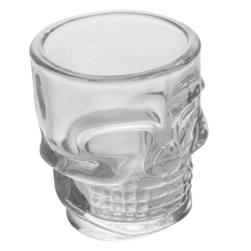 Kit 04 Copos de Shot Vidro Dose 50ml Caveira Tequila Bebidas Cachaça