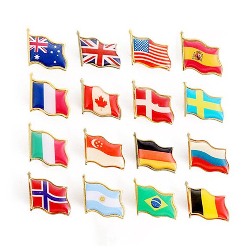 Países Mundiais , Ásia , Coreia Do Sul , Tailândia , Broche De Bandeira Japão , Fivela De Borboleta Conta-Gotas Galvaniz