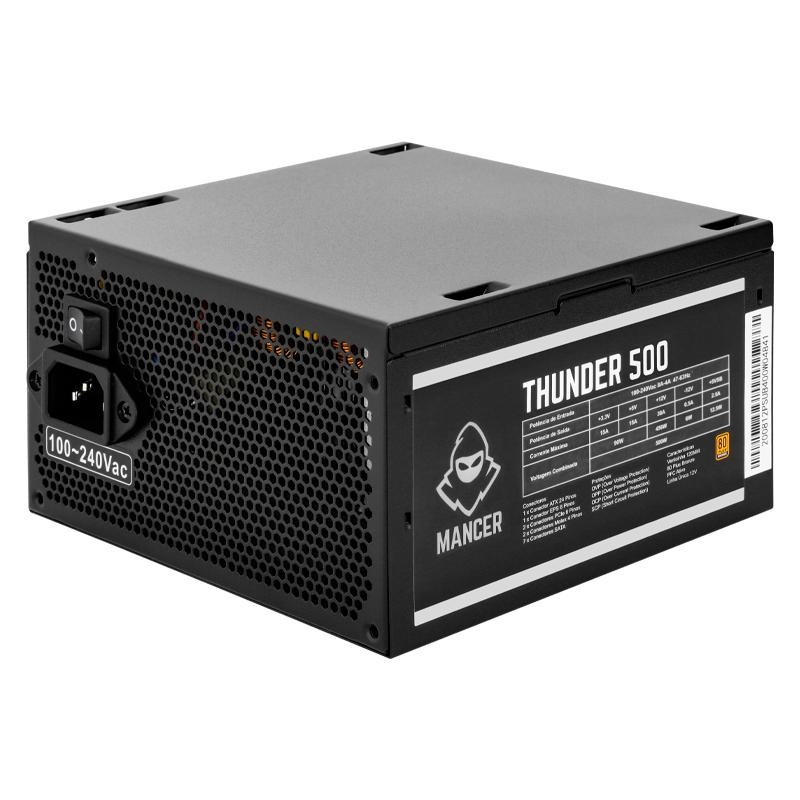 Fonte Mancer Thunder 500W, 80 Plus Bronze, MCR-THR500-BL01-OEM em Oferta na Shopee