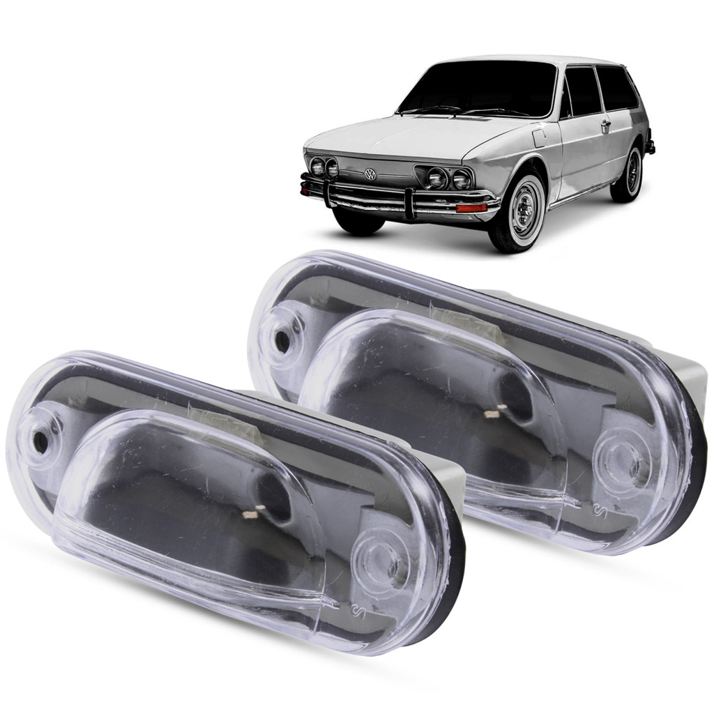 Par de Lanterna Luz de Placa Volkswagen Passat 1973 até 1989 Brasília Variant Gol Voyage BX SP2
