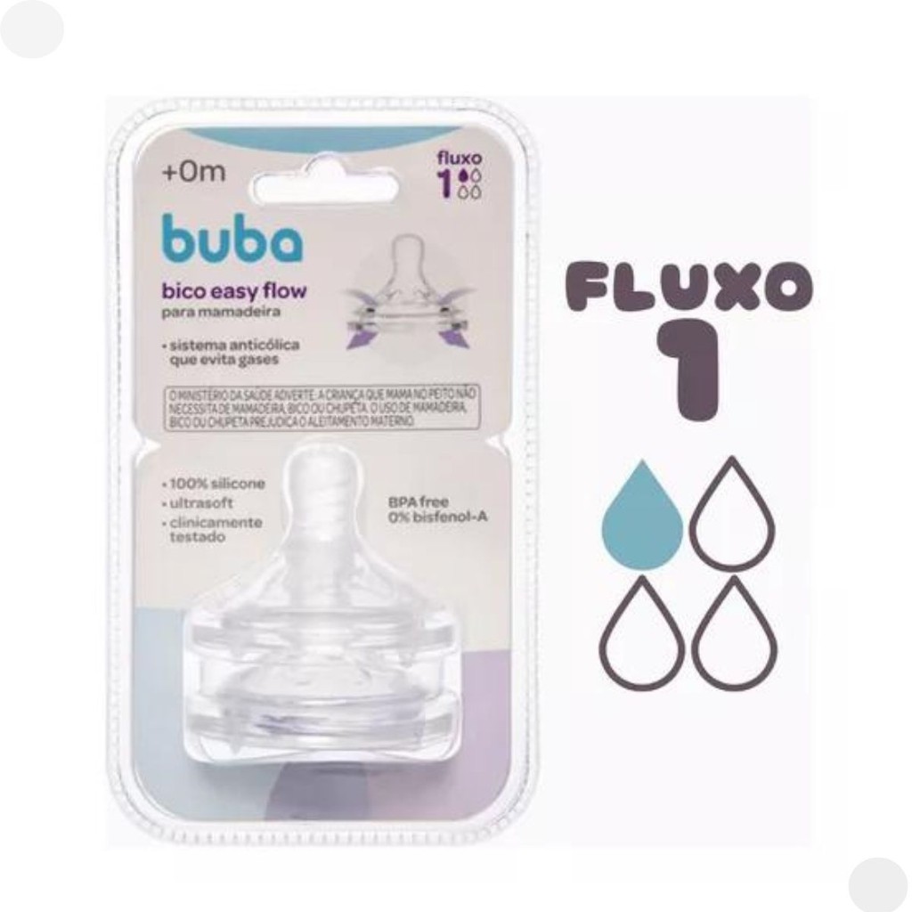 Bico De Mamadeira Easy Flow Fluxo 1 0m+ 18792 – Buba em Oferta na Shopee