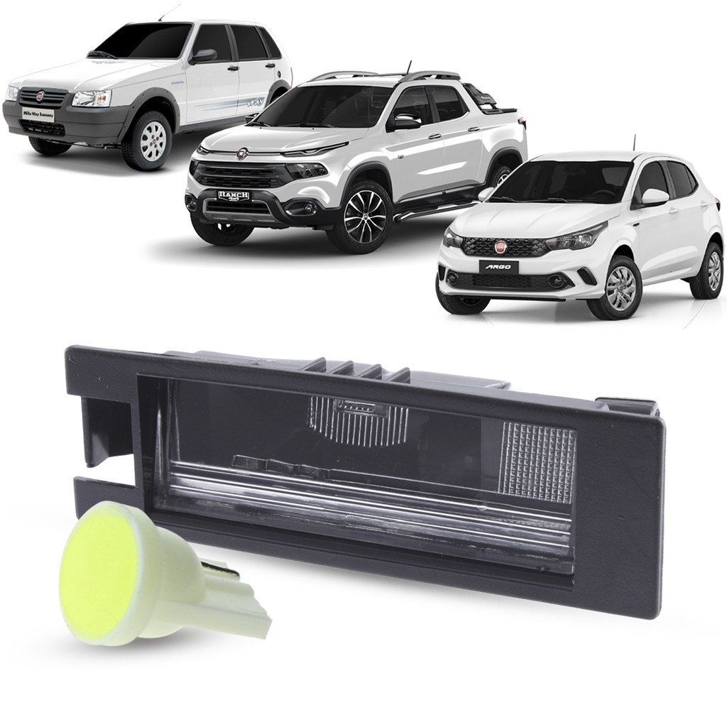 Lanterna Luz De Placa + Soquete e LED Fiat Uno Idea Punto Linea Palio Fire Attractive Siena Doblo Grand Siena Toro Argo