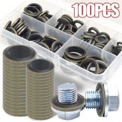 M6/M8/M10/M12/M14/M16-Junta De Vedação De Alumínio-Anéis De Arruela De Metal Ultrafinos-Peças Automotivas Plugue De Drenagem De Carro 100 Unidades/Caixa-Substituível , Resistente À Corrosão