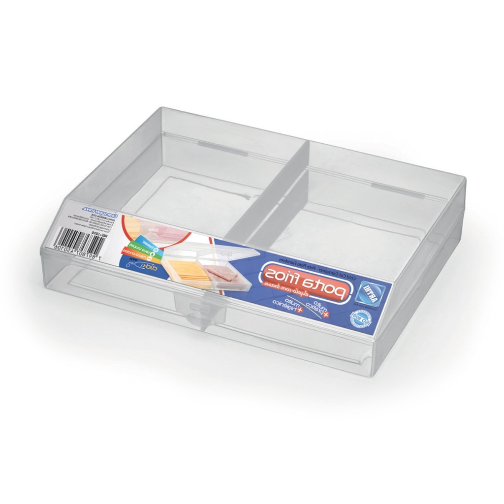 Porta Frios Duplo Transparente Com 2 Divisórias e Trava Arthi em Oferta na Shopee
