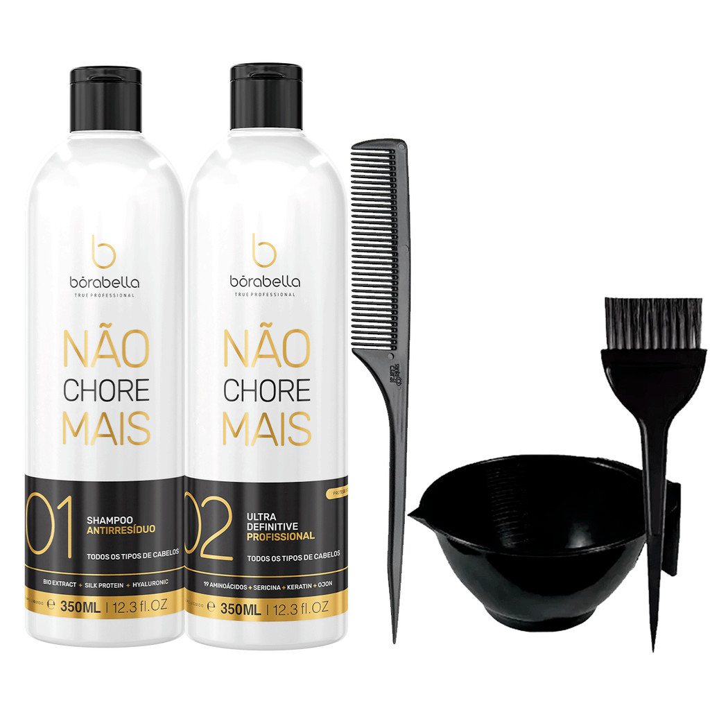 Kit Não Chore Mais Borabella 2x350ml + Cumbuca + Pente Fino