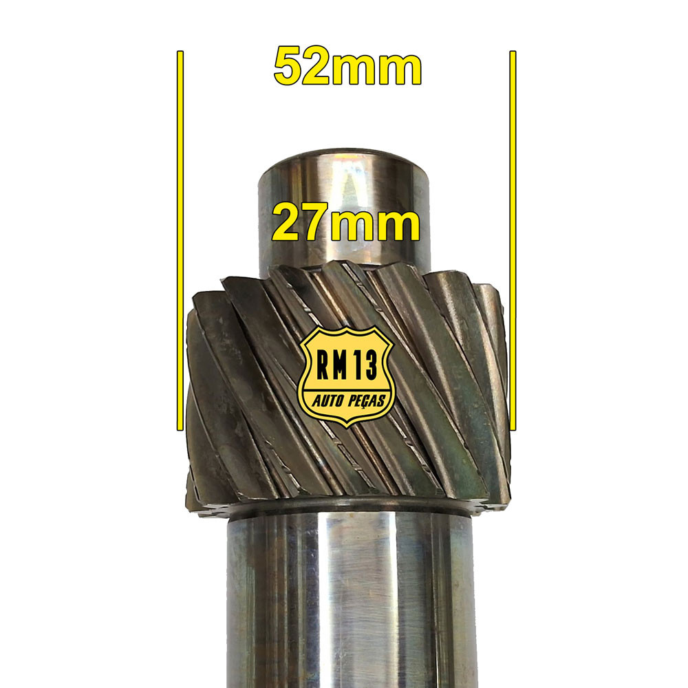 Eixo Secundario Pinhão GM F15 F17 52mm 16 Dentes 27mm FV5 5M