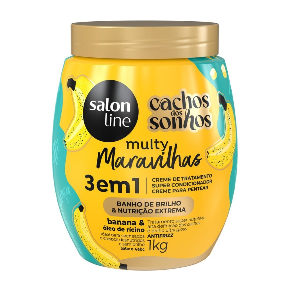 Creme Tratamento Nutrição Banana Óleo Rícino Salon Line 1kg em Oferta na Shopee
