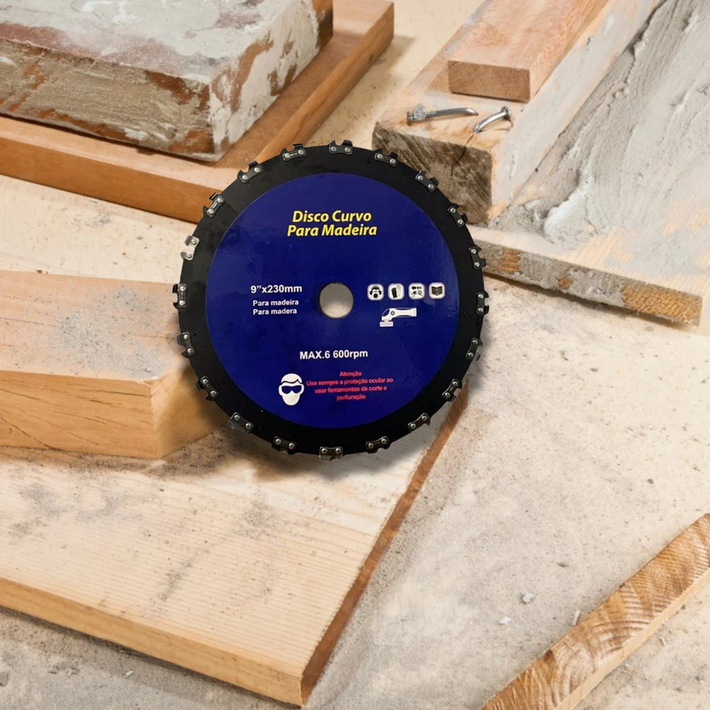 Lâmina Disco Dente Corrente Roçadeira Motoserra Furo 230mm Jardinagem