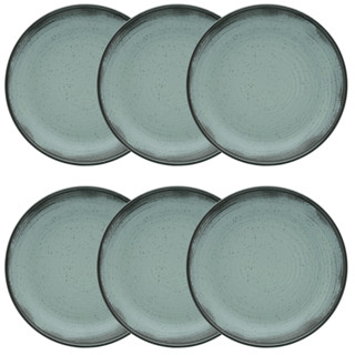 Kit Jogo 6 Pratos Fundos Moderno Verde Pacífico Oxford 20,5 cm Cerâmica em Oferta na Shopee