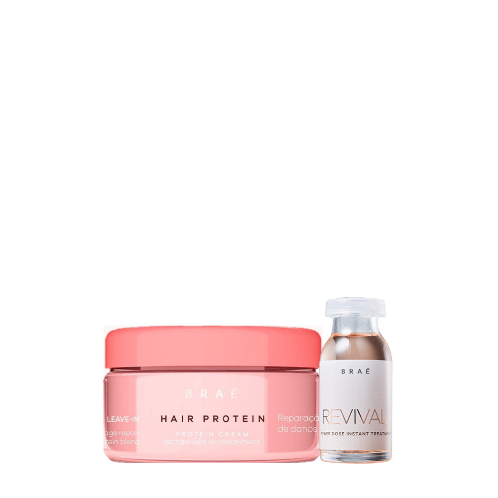Kit Braé Hair Protein e Revival Ampola de Tratamento (2 produtos) em Oferta na Shopee