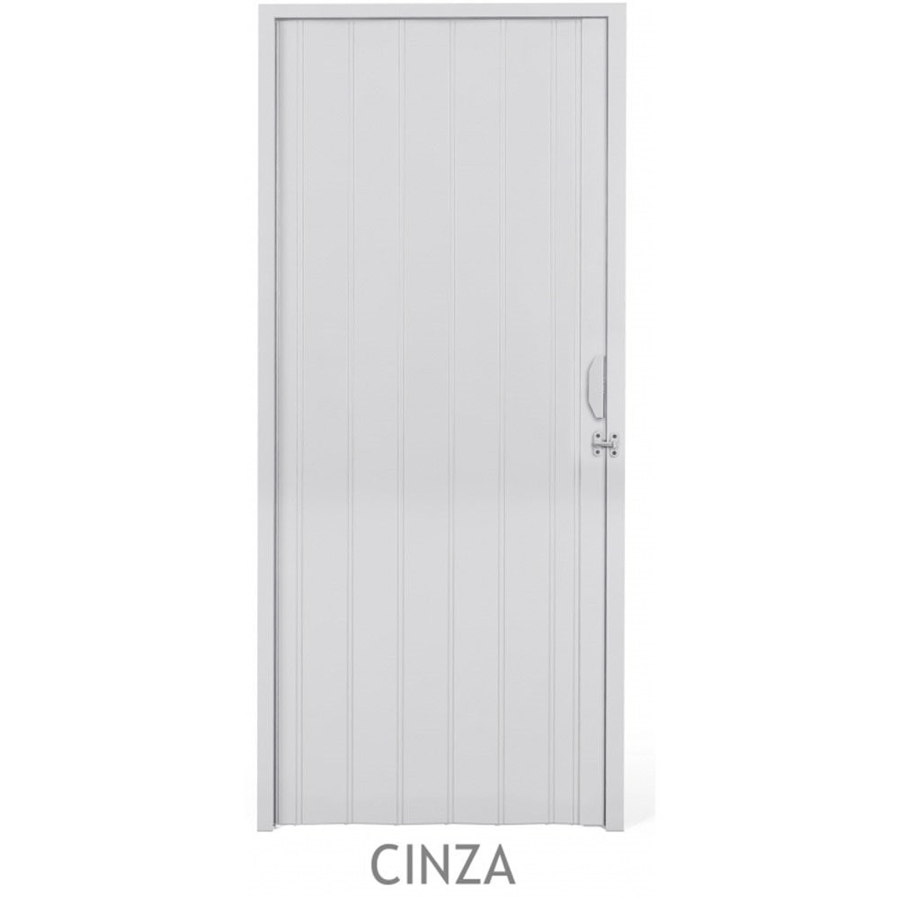 Porta Sanfonada PVC Plastilit 0,70x2,10m Cinza em Oferta na Shopee