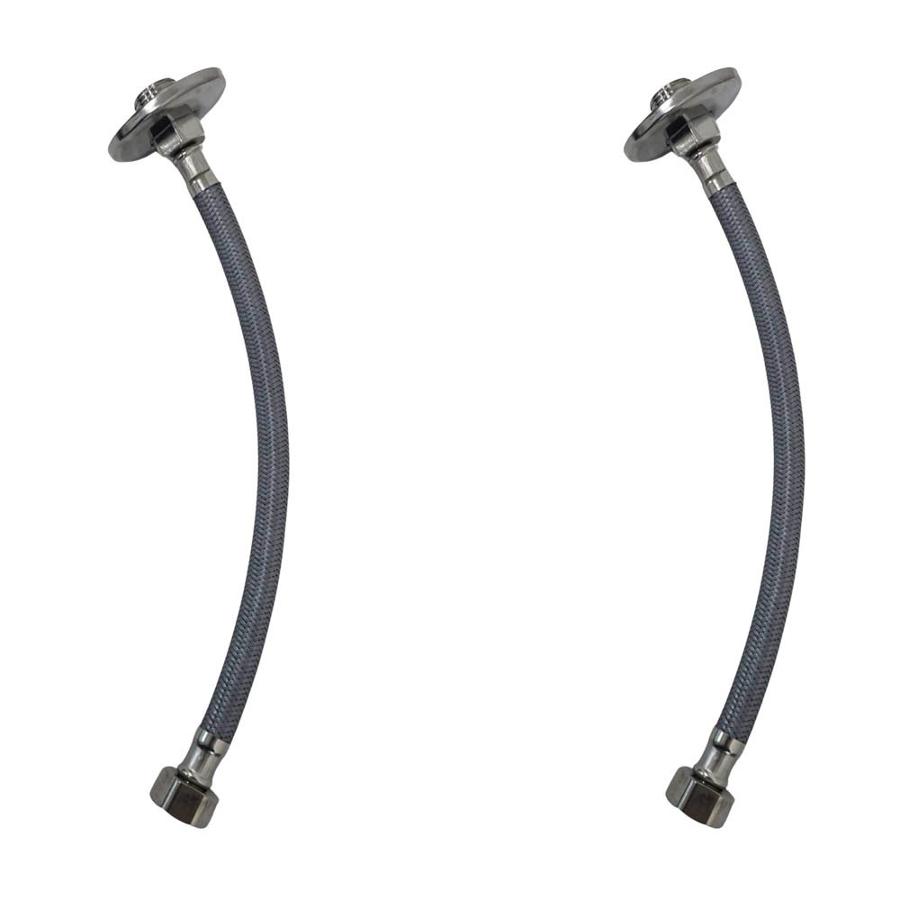 Kit 2 Engate Mangueira Flexível Trançado 30cm Alta Pressão