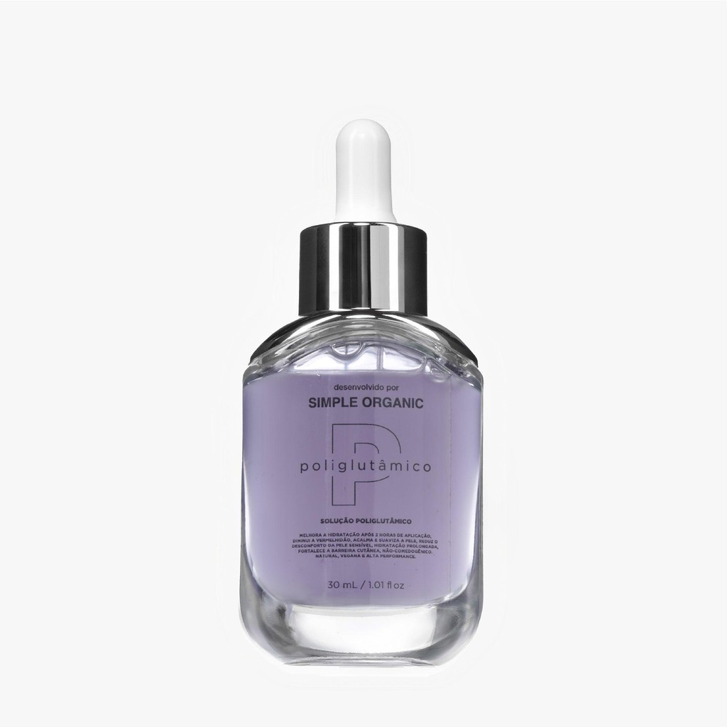 Sérum Facial Hidratante Solução Poliglutâmico Pele 200x mais hidratada Simple Organic em Oferta na Shopee