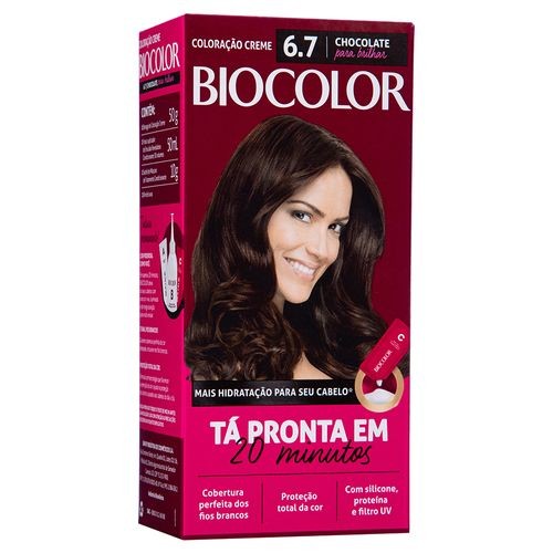 Tintura de Cabelo Biocolor Chocolate para Brilhar 6.7 em Oferta na Shopee
