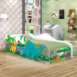Mini Cama Fun Dinossauro no Lago Infantil Com Colchão