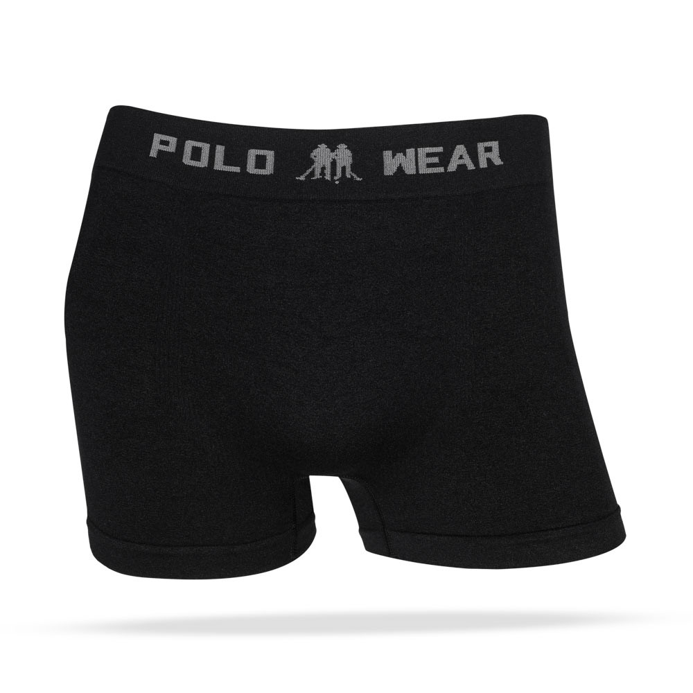 Kit 3 Cuecas Boxer Polo Wear Sem Costura em Microfibra Lisa