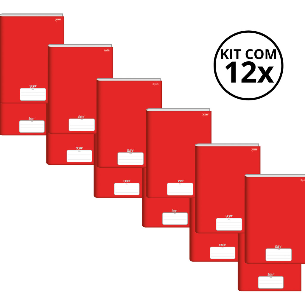 Kit Com 12 Caderno Brochura 96 Fls Pautado Capa Dura - Stiff KITS:KIT 08 em Oferta na Shopee