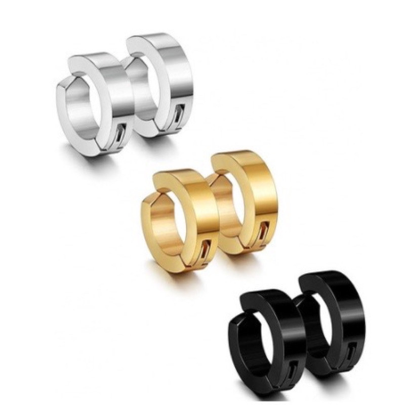 Brinco Argola Pressão 3 Pares Aço Inox Masculino/Feminino em Oferta na Shopee