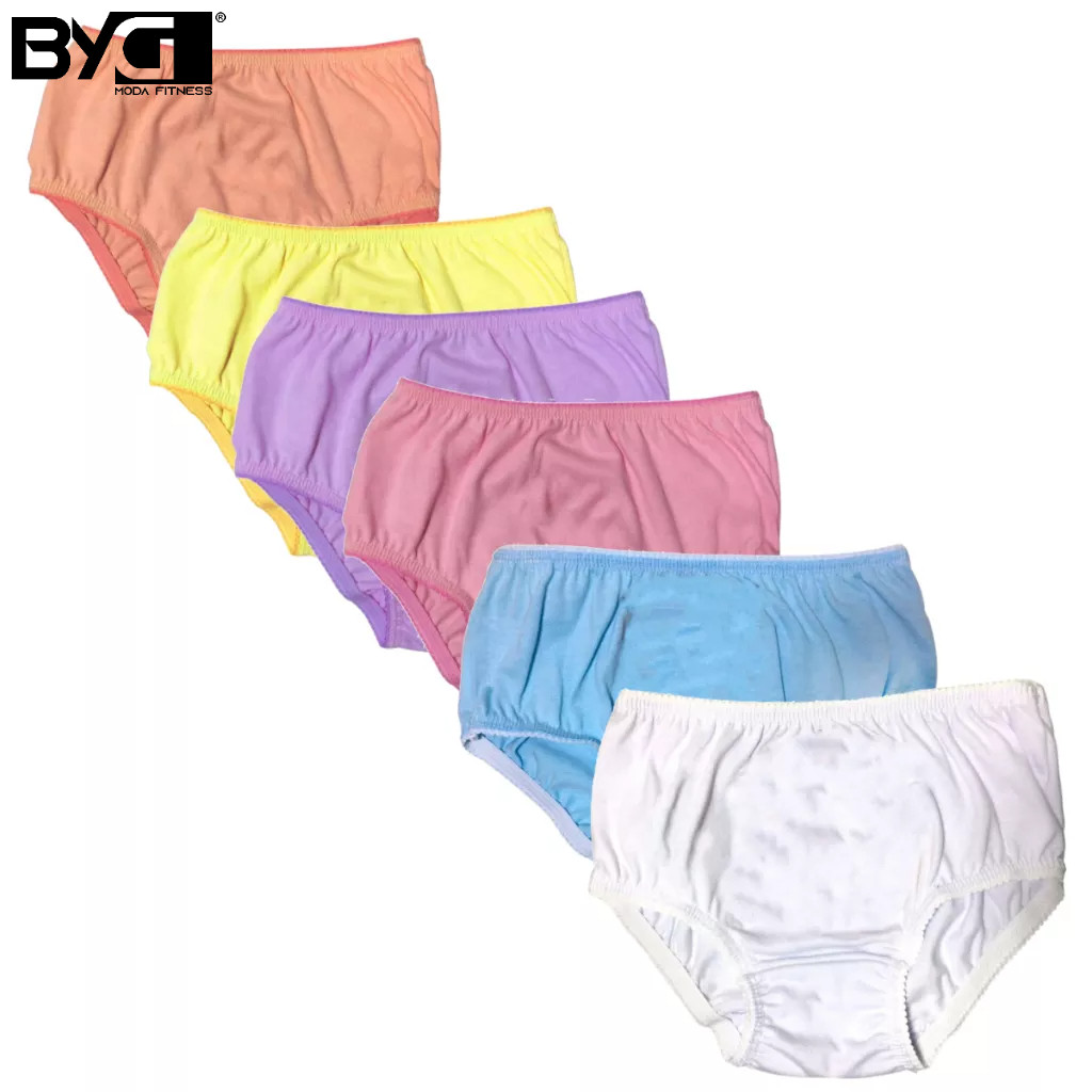 Kit 10 Calcinhas Infantil Menina Lisa Antialérgico de 1 a 12 Anos Cores Sortidas Super Confortável em Oferta na Shopee