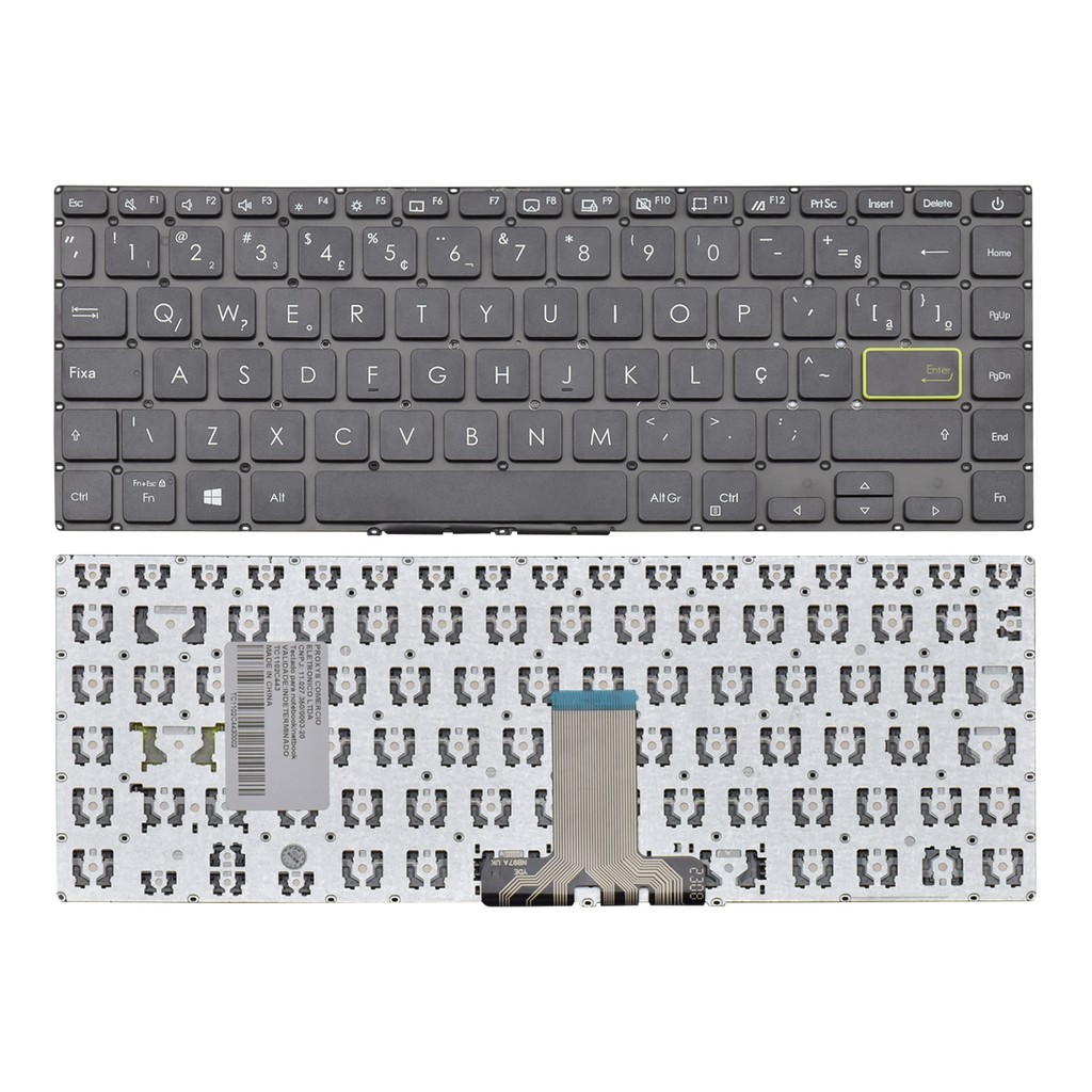 Teclado para Notebook Asus e410ma-bv1870x | Preto ABNT2 em Oferta na Shopee