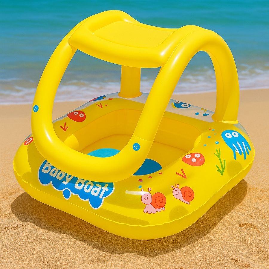 Bote Boia Bebê Assento Cobertura Infantil Piscina até 15 Kg