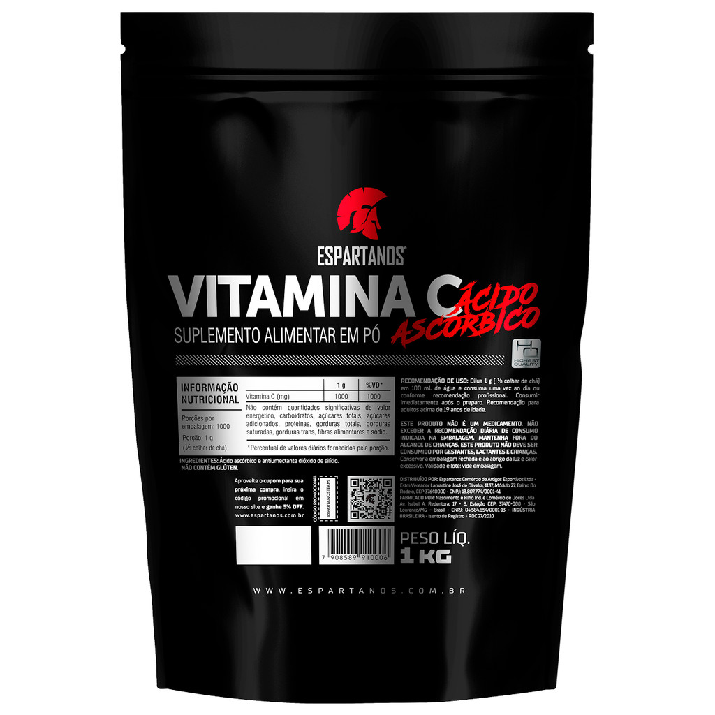 Vitamina C em pó 1 kg - Espartanos