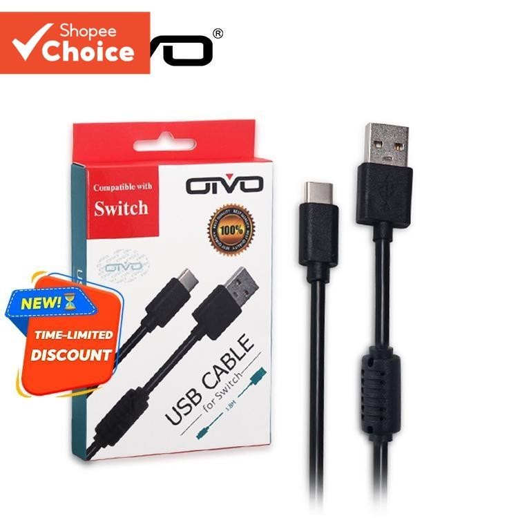 Cabo USB Tipo C De Carregamento Rápido De 1.8 M Para Transferência De Dados Do Console Nintendo Switch/OLED