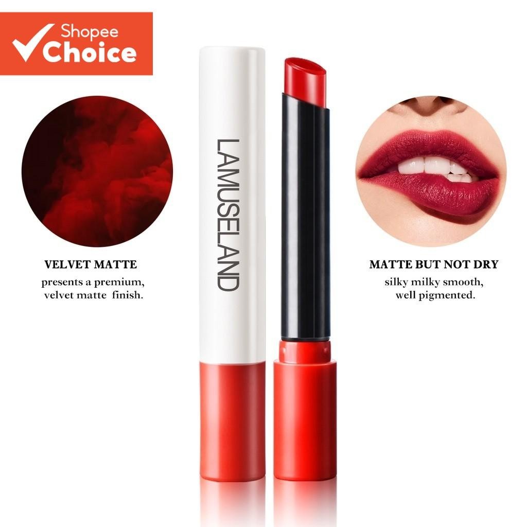 ZSEEY 1 Pedaço De Tubo Vermelho Em Forma À Prova D'água Batom Mate De Longa Duração Maquiagem Dos Lábios De Beleza 1.7g