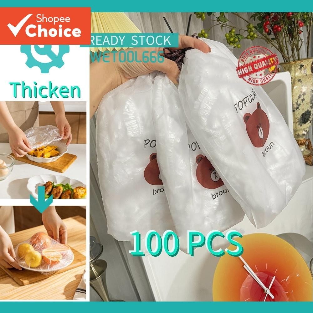 100Pcs Embalagem Plástica Descartável de Grau Alimentício PE Fresh Keeping Cover Universal Dustproof