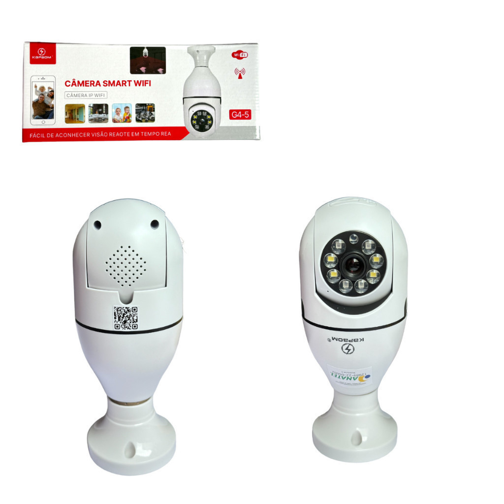 Câmera  Lâmpada Monitoramento Espia 1080P Full HD  Wi-fi Com Áudio E Foto Visão Noturna