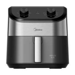 Fritadeira Air Fryer Midea Widemax Cyclone Preto e Inox 4,5L 110V FWM45P1