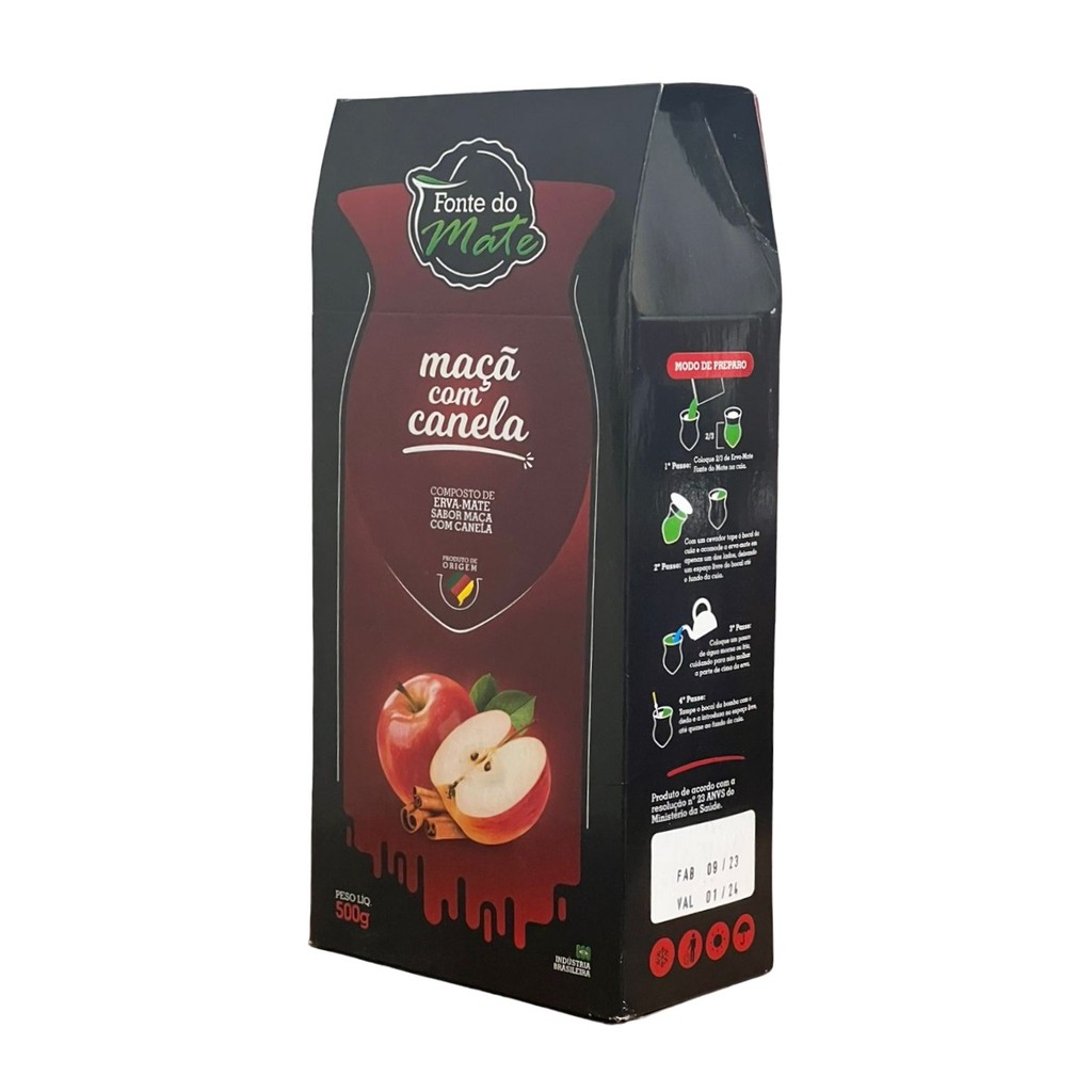 Erva Mate Chimarrão FONTE DO MATE MAÇA COM CANELA 500G
