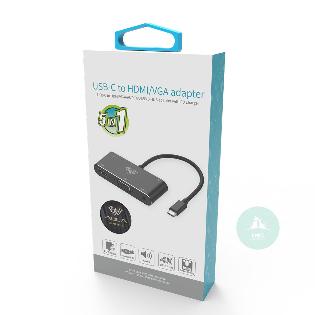 adaptador macbook Hub Usb-c Air M1 M2 Dex HDMI 4K 5n1 AULA