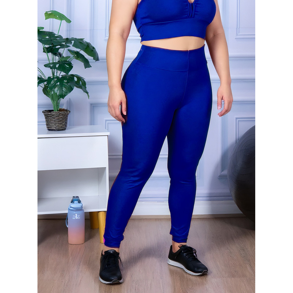Calça Legging Suplex Plus Size G1 G2 G3 G4 Academia Fitness em Oferta na Shopee