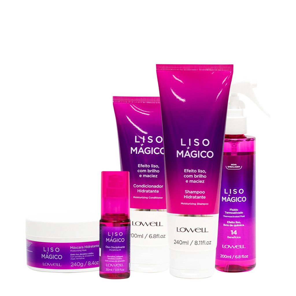 Lowell Keeping Liss Liso Magico Kit Completo 5 Produtos