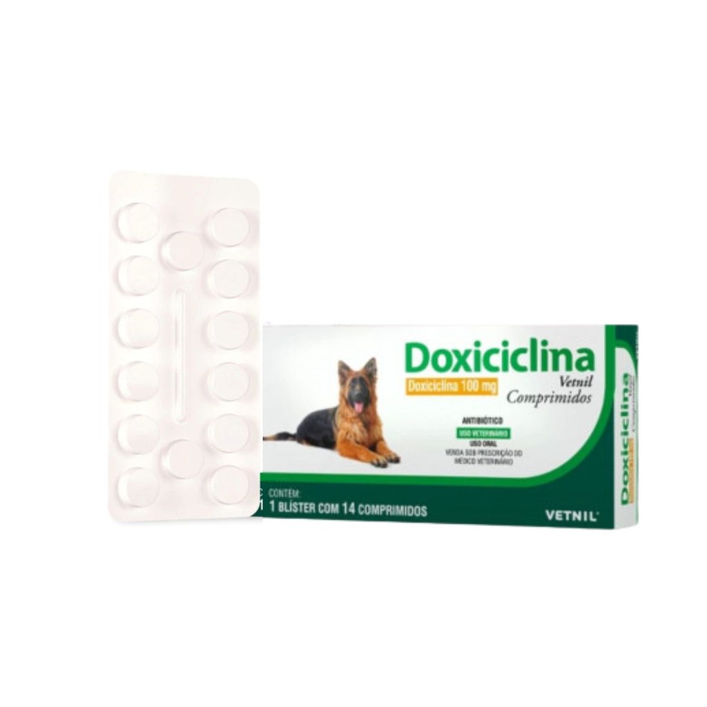 Doxiciclina 100mg Para Cães e Gatos 14 comprimidos - Vetnil em Oferta na Shopee