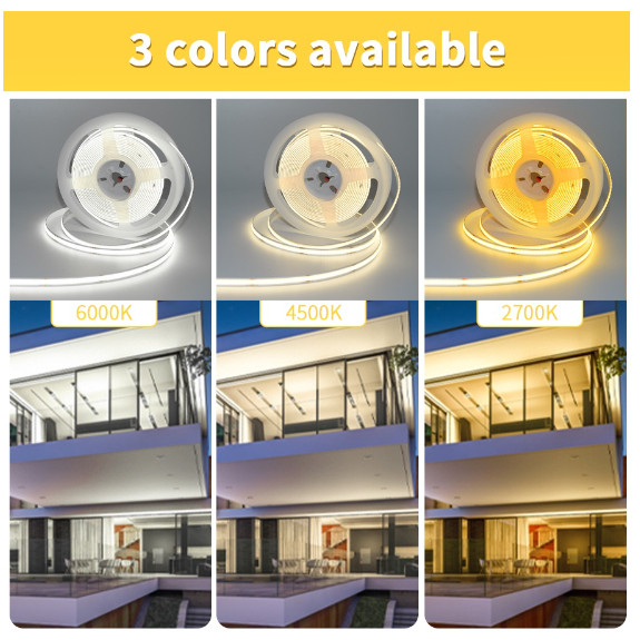 FITA LED 5M 10M 15m COB Claro LED Strip DC12V 320LEDs/M De Alta Densidade Flexível Fita Lamp