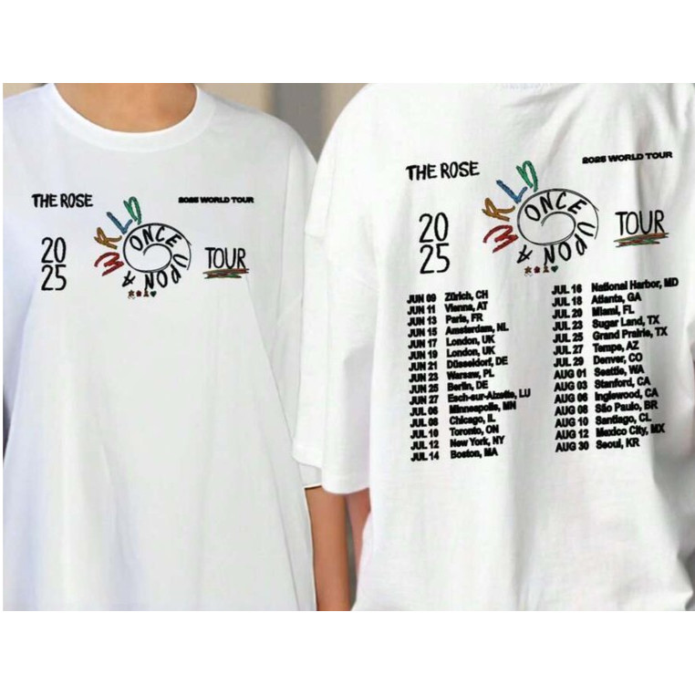 Camisa The Rose Grupo Kpop World Tour 2025 Banda Coreana Show No Brasil Camiseta 100% Algodão