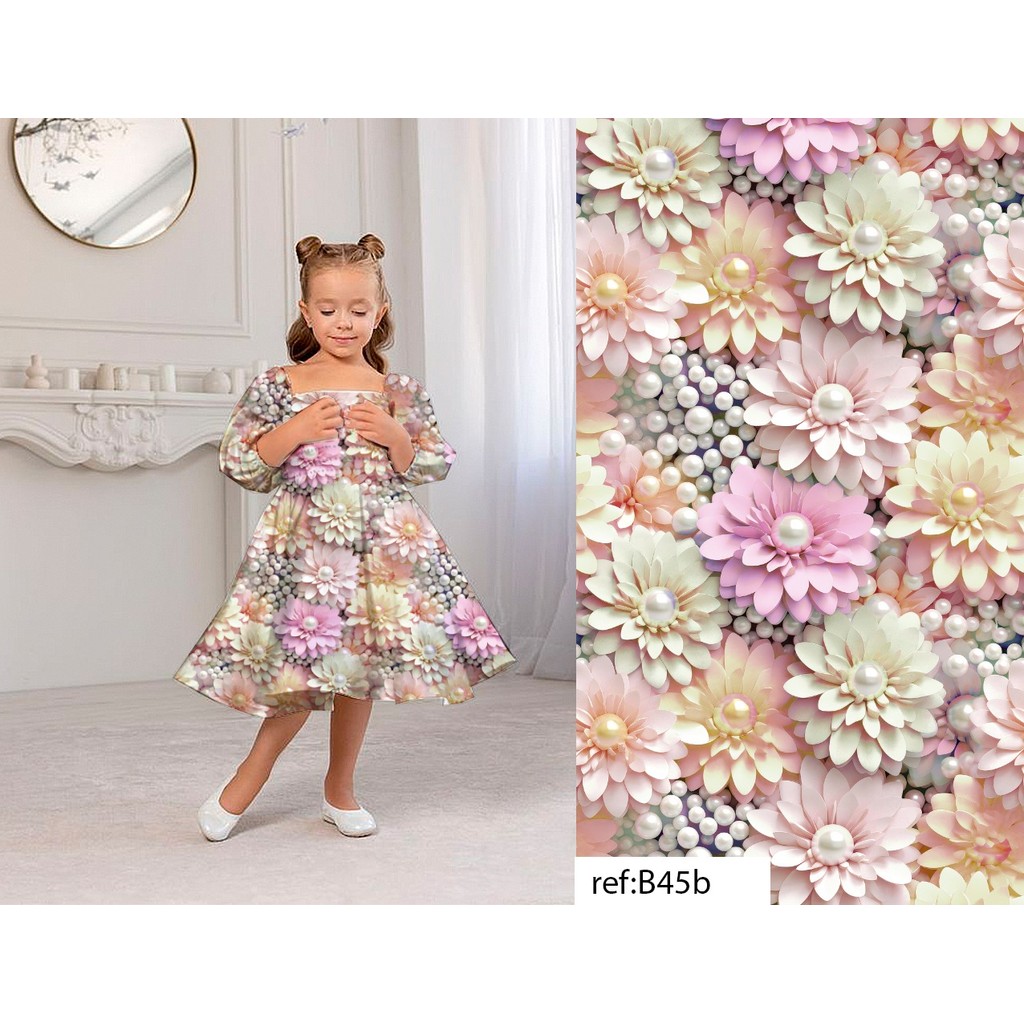 Tecido Crepe Santorine100% digital Tecido Para Vestido De Festa Junina, Vestido