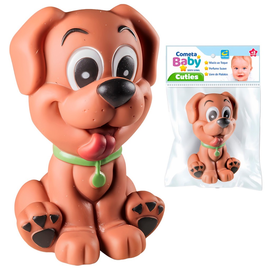 Mordedor Bebê Cachorro Animais Brinquedo Vinil Macio 3 Meses Animais Soft - Cometa Brinquedos em Oferta na Shopee
