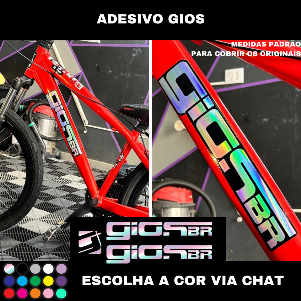 ADESIVO GIOS BIKE HOLOGRAFICO CAMALEAO BICICLETA QUADRO GIOSBR GIOS BR