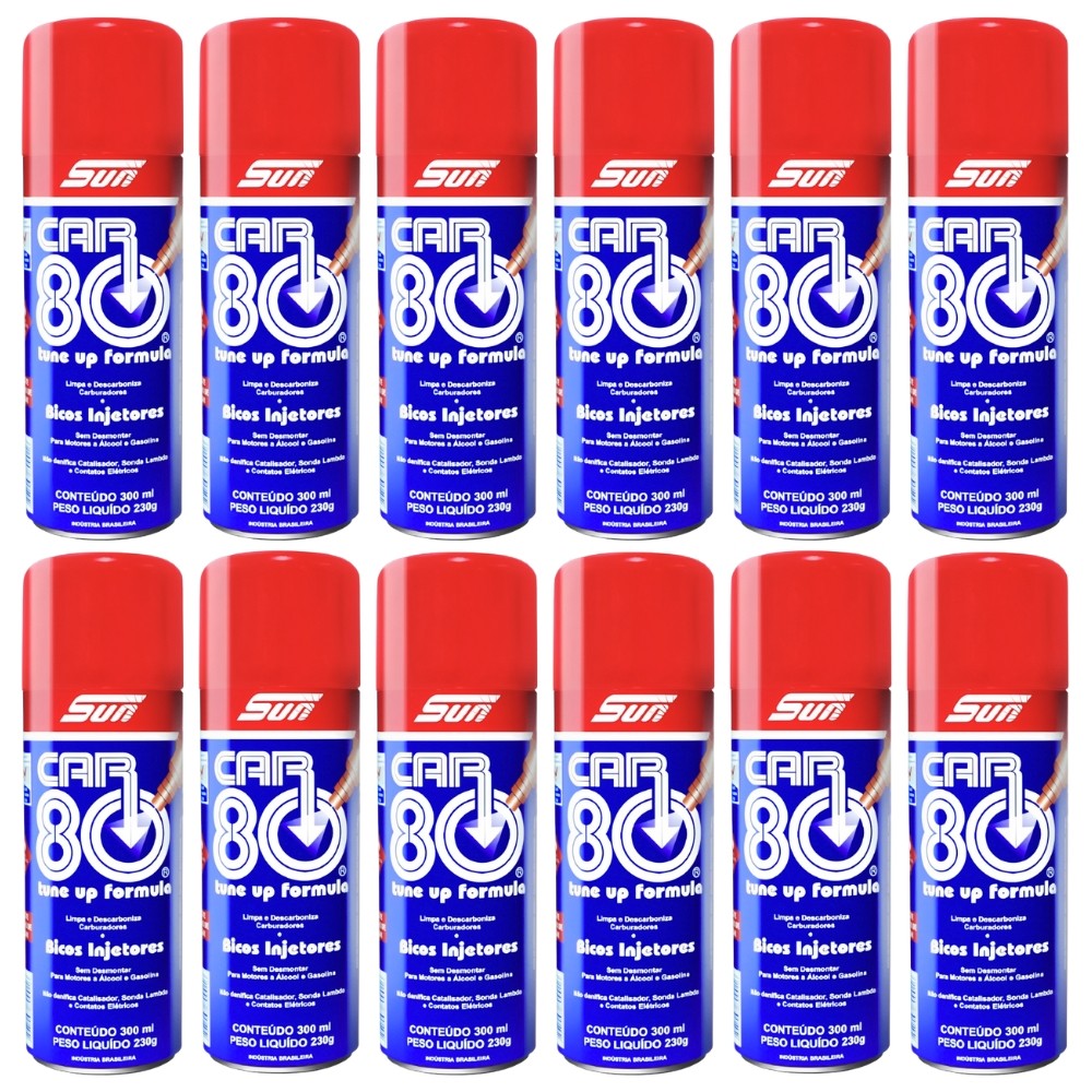 Kit 12 Descarbonizantes Limpa Bico Carburadores Tbi Aerosol 300ml Car80