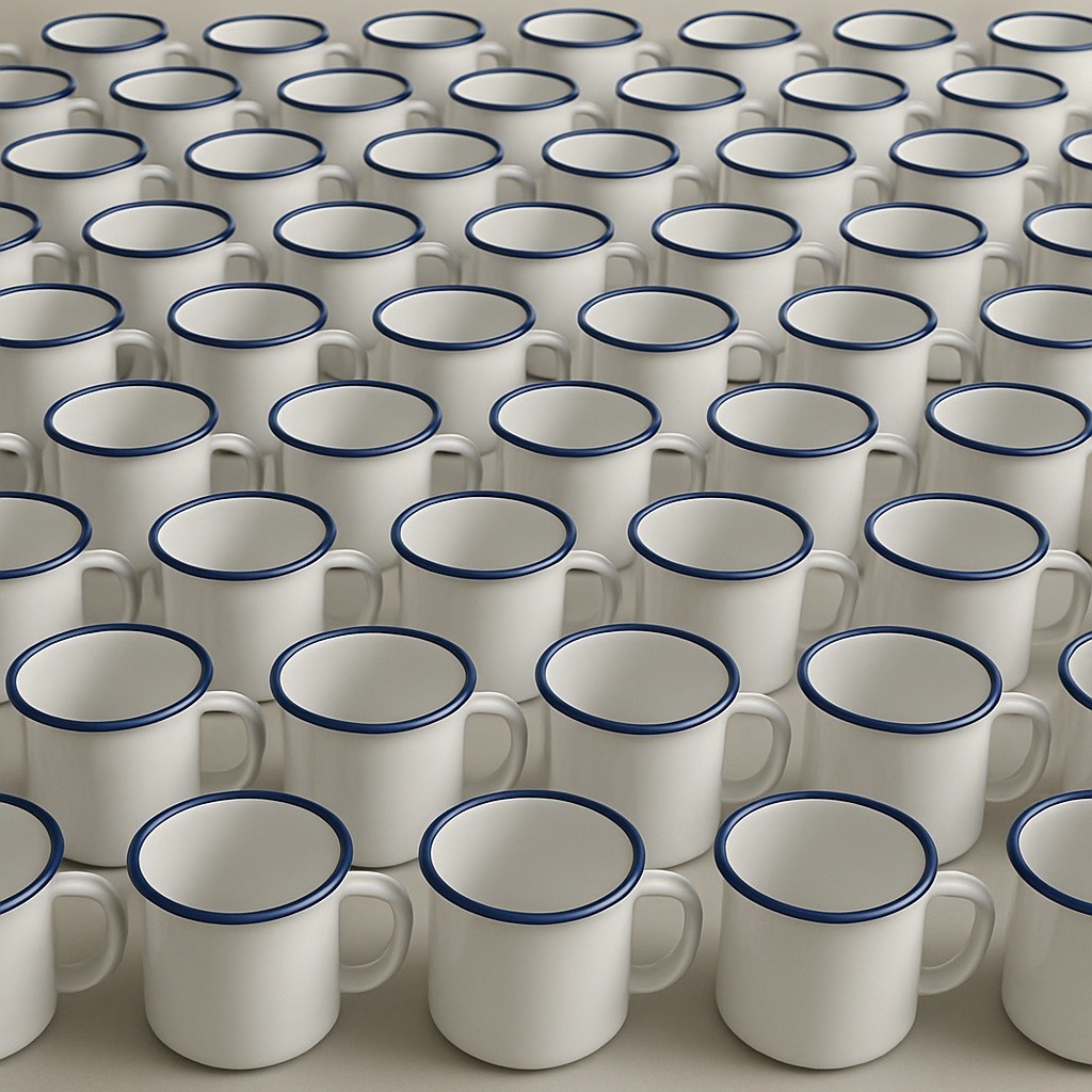 Kit 100 Canecas 150ml BRANCA Esmaltadas De Café Retro Xicaras De Chá Retro em Oferta na Shopee