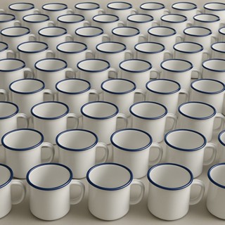 Kit 100 Canecas 150ml BRANCA Esmaltadas De Café Retro Xicaras De Chá Retro em Oferta na Shopee