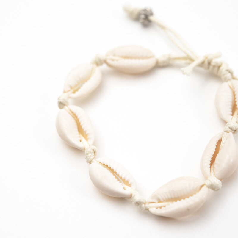 Pulseira Tornozeleira Buzios Naturais com Cordão Regulável