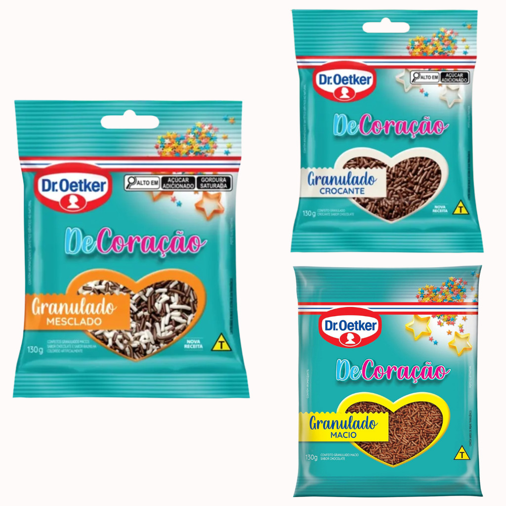 Kit C/2un Chocolate Granulado Macio Mesclado Crocante Oetker 130g em Oferta na Shopee