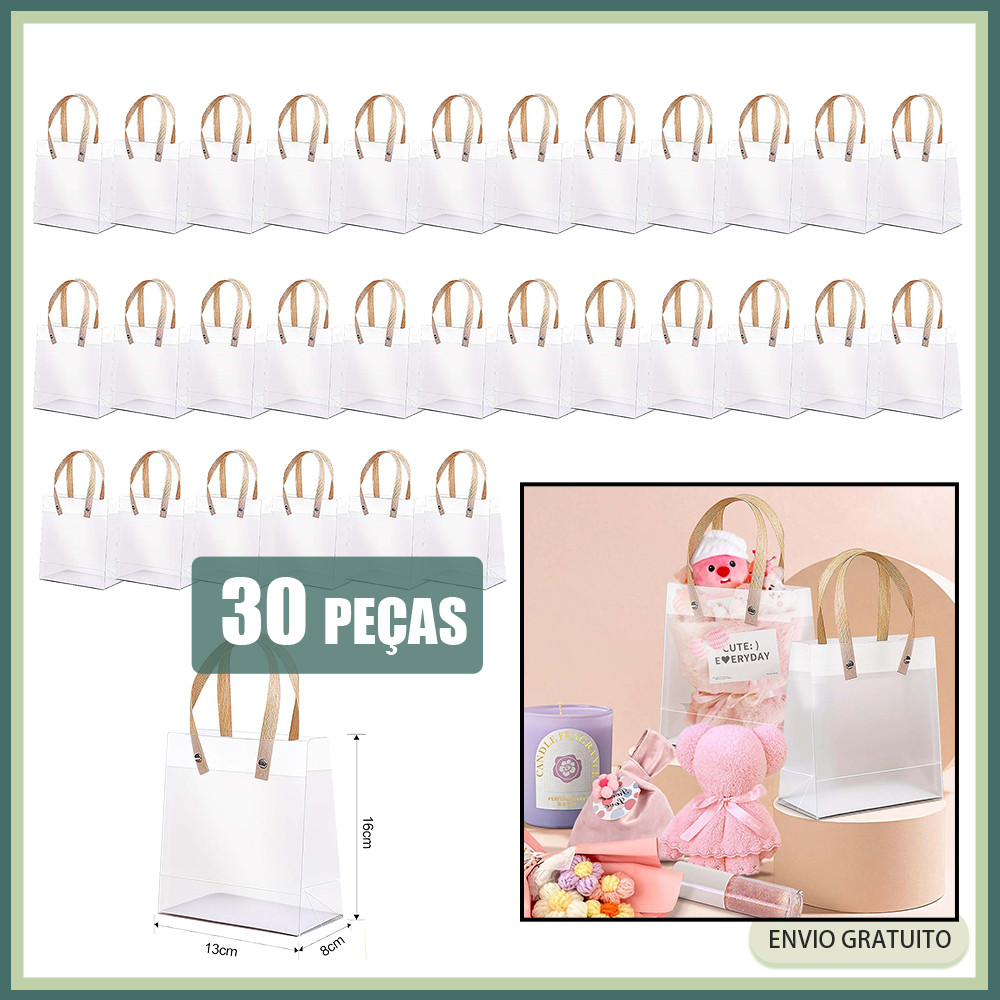 30x Saco transparente 16x13x8cm Saco de oferta para festa Saco de oferta para casamento Saco de oferta para férias de an