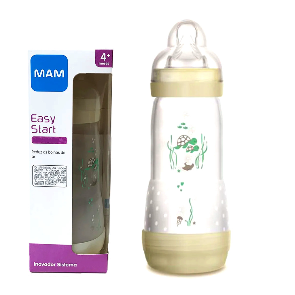 Mamadeira Easy Start Bico de Silicone 4m+ 320ml Neutro - MAM em Oferta na Shopee