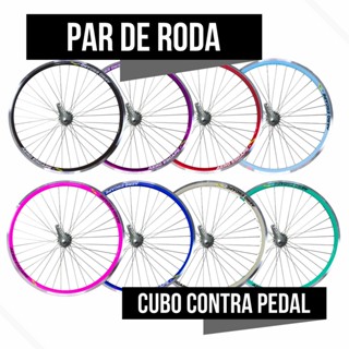 Par de Rodas Aro 26x1.9 Com Cubo Freio Contra Pedal Raio Fino Aero Vzan Colorida em Oferta na Shopee